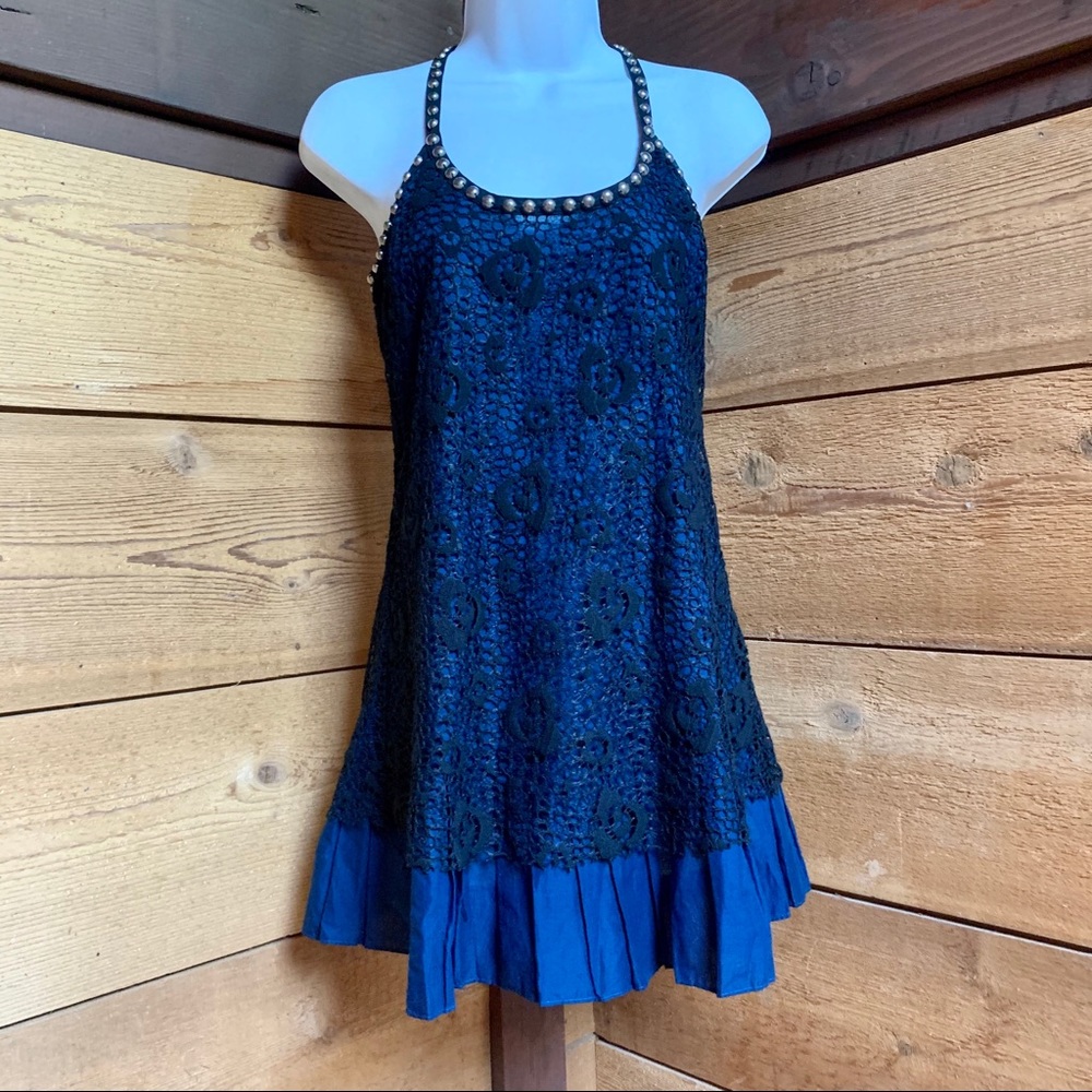 Lace Pleated Studded Tunic Free People